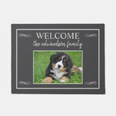 写真カスタム家族の名前welcomeスクリプトrustic ドアマット (正面)