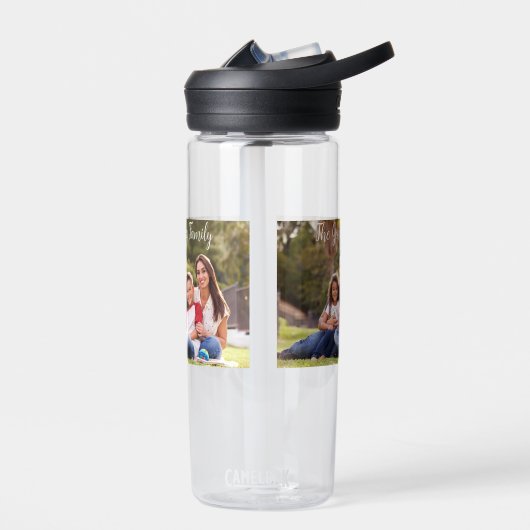 写真カスタム家族ギフトモノグラム名 ウォーターボトル (左面)