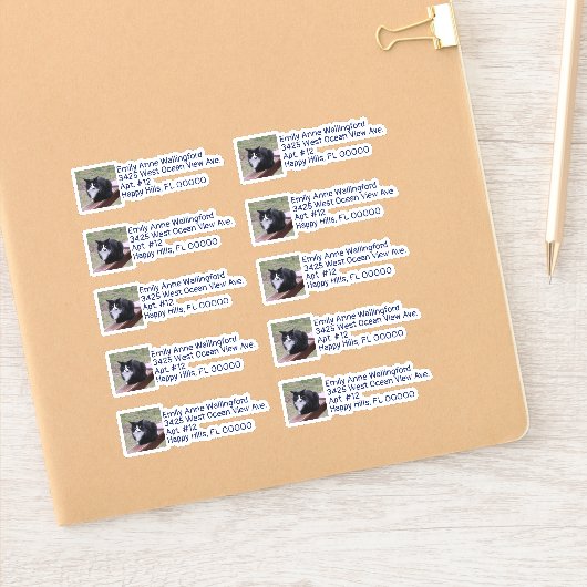 写真カスタム形差出人住所ラベル シール (ノートブック)