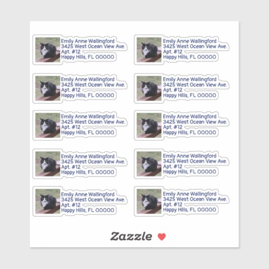 写真カスタム形差出人住所ラベル シール (シート)