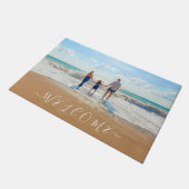 写真カスタム形式と文字へようこそ ドアマット (アングル)