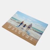 写真カスタム形式へようこそ(文字) ドアマット (アングル)