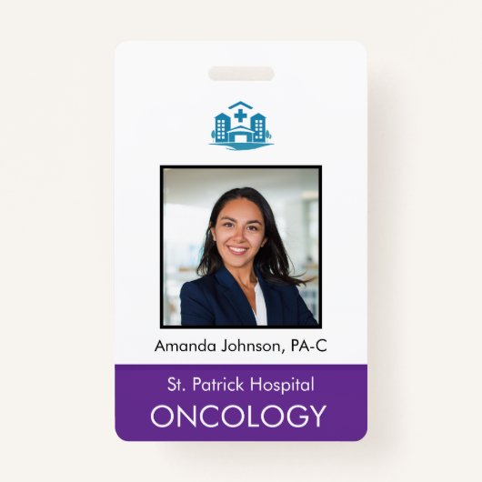 写真カスタム従業員セキュリティID バッジ (正面)