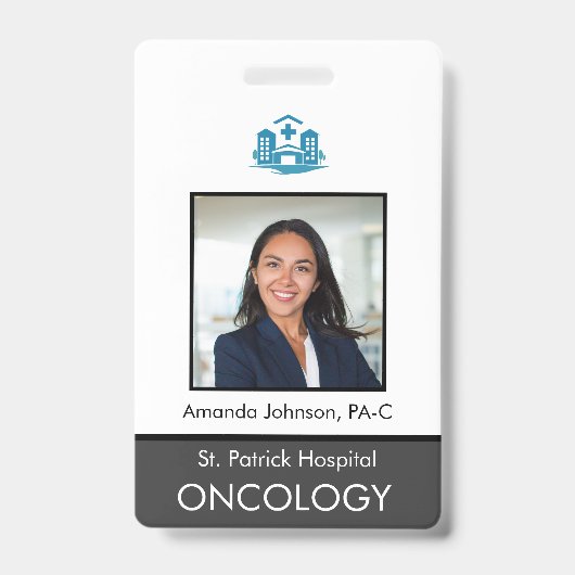 写真カスタム従業員セキュリティID バッジ (正面)