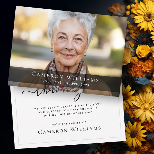 写真カスタム悔やみや弔慰死別サンキューカード サンキューカード