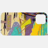 写真カスタム愛らしいヴィンテージ絵画の夕日の青 Case-Mate iPhoneケース (裏面 (横))