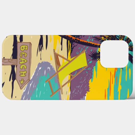 写真カスタム愛らしいヴィンテージ絵画の夕日の青 Case-Mate iPhoneケース (裏面 (横))