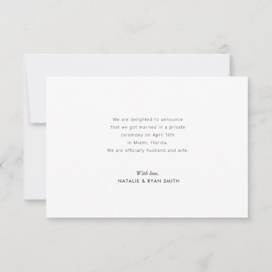 写真カスタム我々が駆け落ち結婚した発表 (裏面)