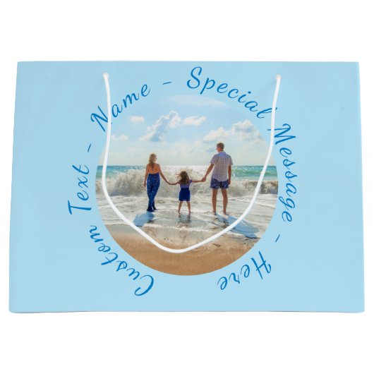 写真カスタム抱き枕と文字名 ラージペーパーバッグ (正面)