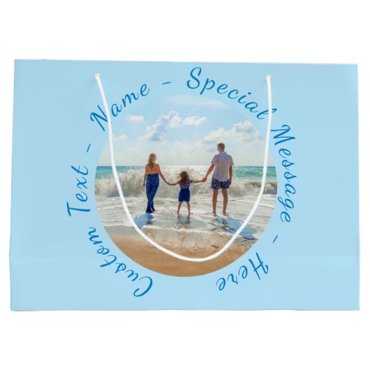 写真カスタム抱き枕と文字名 ラージペーパーバッグ (裏面)