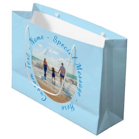 写真カスタム抱き枕と文字名 ラージペーパーバッグ (正面アングル)