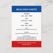 写真カスタム政治運動政治家 名刺 (裏面)