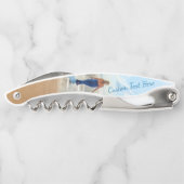 写真カスタム文字ウェイターのコルク栓抜き ソムリエナイフ (裏面)