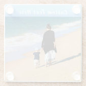 写真カスタム文字ガラスコースターあなたの写真ママ ガラスコースター (裏面)