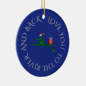 写真カスタム文字クリスマス・ローワー海軍 メタルオーナメント (右)
