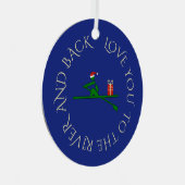 写真カスタム文字クリスマス・ローワー海軍 メタルオーナメント (正面右)