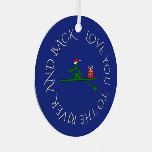 写真カスタム文字クリスマス・ローワー海軍 メタルオーナメント (正面右)