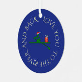 写真カスタム文字クリスマス・ローワー海軍 メタルオーナメント (正面左)