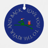 写真カスタム文字クリスマス・ローワー海軍 メタルオーナメント (正面)