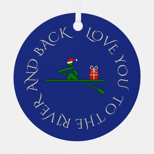 写真カスタム文字クリスマス・ローワー海軍 メタルオーナメント (正面)