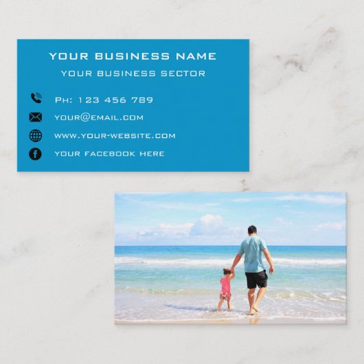 写真カスタム文字パーソナライズされた名刺 名刺 (正面/裏面)