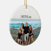 写真カスタム文字パーソナライズされた セラミックオーナメント (右)