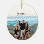 写真カスタム文字パーソナライズされた セラミックオーナメント (左)