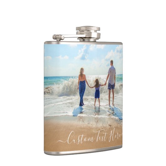 写真カスタム文字フラスクギフトあなたの写お気に入りの真 フラスク (右)