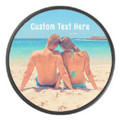 写真カスタム文字ホッケー写真のお気に入りのパック アイスホッケーパック (正面)