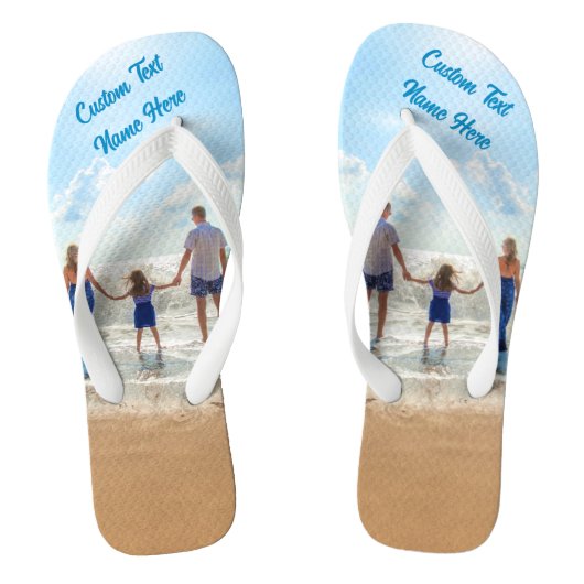 写真カスタム文字名ビーチサンダル写真 ビーチサンダル (フットベッド)
