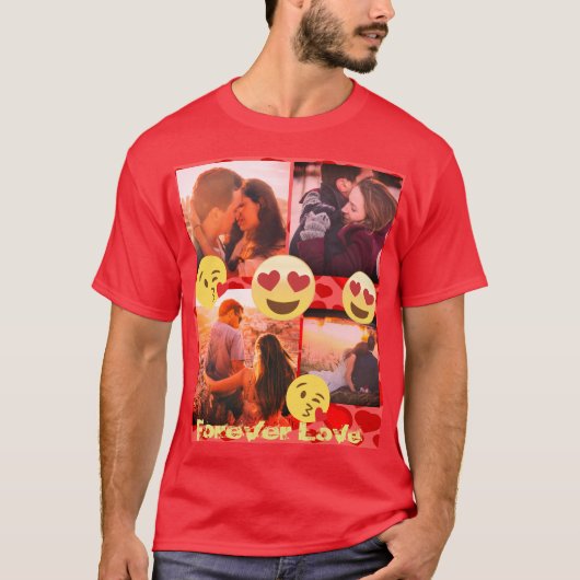 写真カスタム文字愛パーソナライズされた絵文字 Tシャツ (正面)