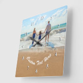 写真カスタム文字時計の写真お気に入りの表示 スクエア壁時計 (傾斜)