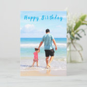 写真カスタム文字誕生日カード (スタンド正面)