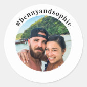 写真カスタム旅行ハッシュタグインフルエンサーのブロガー ラウンドシール (正面)