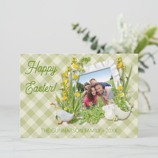 写真カスタム枠ハッピーイースター挨拶 シーズンカード (スタンド正面)
