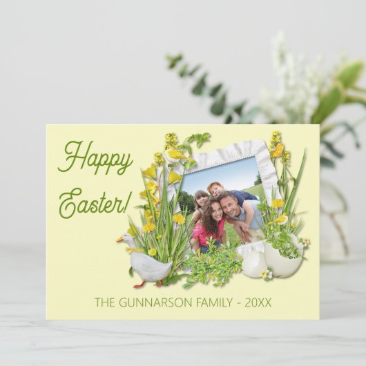 写真カスタム枠ハッピーイースター挨拶 シーズンカード (スタンド正面)