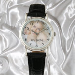 写真カスタム母 腕時計<br><div class="desc">テンプレートは世界の母最高の母の自分の写真のために。黒い数字。文字：私の母。白い写真のオーバーレイ。</div>