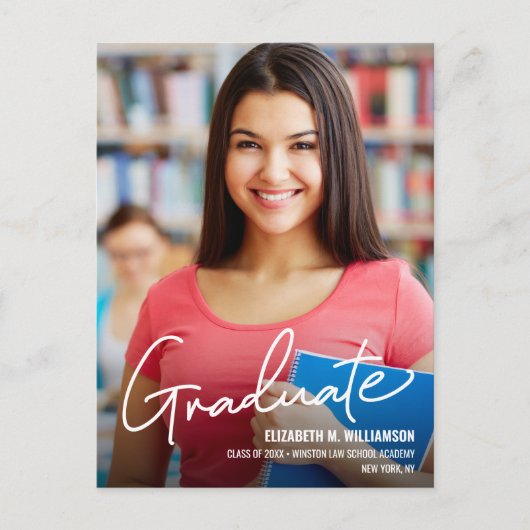 写真カスタム法学院卒業発表 案内ポストカード (正面)