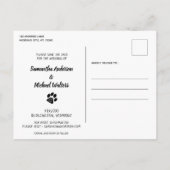 写真カスタム犬の結婚式の日付を保存 案内ポストカード (裏面)