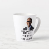 写真カスタム男の名前の神話の伝説 カフェラテマグ (右アングル)