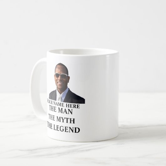 写真カスタム男の名前の神話の伝説 コーヒーマグカップ (正面左)