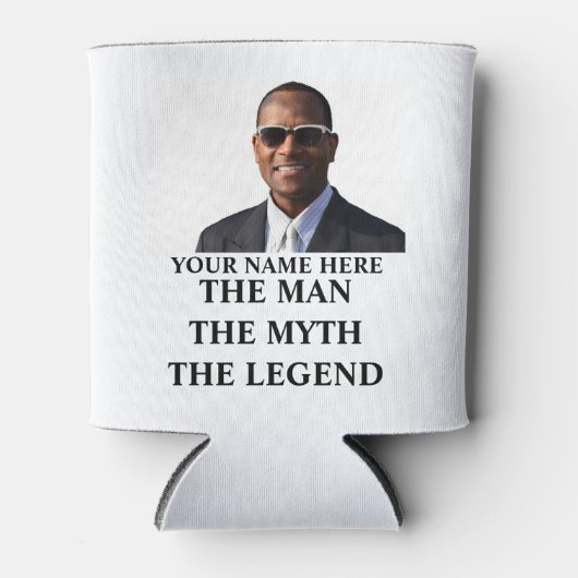 写真カスタム男の名前の神話の伝説 缶クーラー (正面)