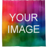 写真カスタム画像のアップロード文字を追加する独自の画像を作成 シャワーカーテン (正面)