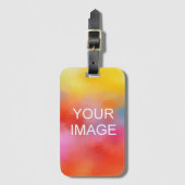 写真カスタム画像またはロゴ名の文字テンプレート ラゲッジタグ (正面縦)