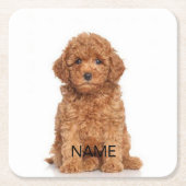 写真カスタム画像写真及び名称文字 スクエアペーパーコースター (正面)