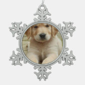 写真カスタム画像写真 スノーフレークピューターオーナメント (正面)