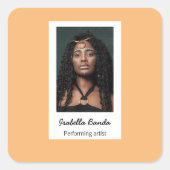 写真カスタム画家オレンジ スクエアシール (正面)