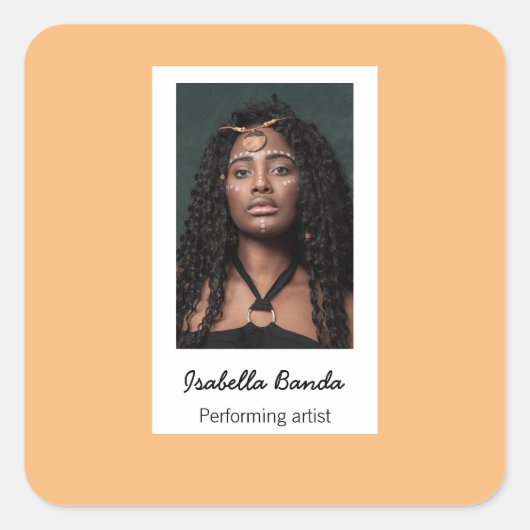 写真カスタム画家オレンジ スクエアシール (正面)