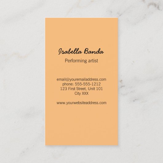 写真カスタム画家オレンジ 名刺 (裏面)