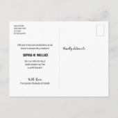 写真カスタム発表付き大学卒業 案内ポストカード (裏面)